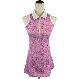 HDE Womens Sleeveless Golf Tennis Pickleball Dress Pink‎ Paisley Size Small